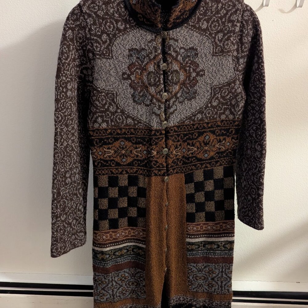 Exquisite Peruvian Alpaca Wool Duster